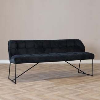 Bronx71 Esszimmerbank Stoff Jelle schwarz 185 cm