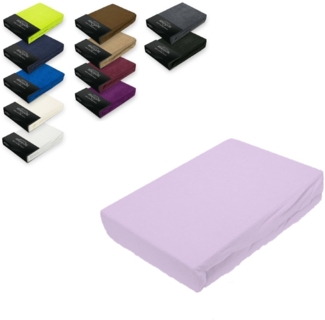 EXKLUSIV HEIMTEXTIL Frottee Spannbettlaken 60 - 70 x 140 cm Flieder 80% Baumwolle 20% Polyester Öko - Tex Zertifiziert Bed-Sheet Bettlaken Spannbetttuch Topper Leinentuch