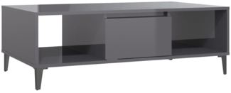 Couchtisch, Sofatisch Hochglanz-Grau 103,5 x 60 x 35 cm Holzwerkstoff