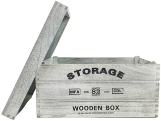 sesua Holzkiste Deko Holzkiste Storage aus Holz weiß grau