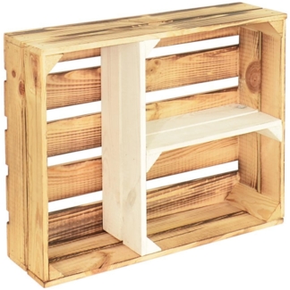 CHICCIE 3 Set Holzregal Schmalhanz - Hell Geflammt Weiß T Regal