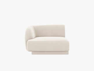 Micadoni Eckmodul Miley 1-Sitzer Samtstoff Helles Beige Links