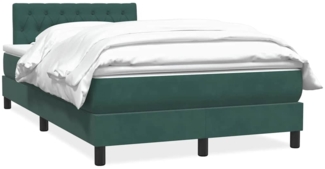 vidaXL Boxspringbett mit Matratze Dunkelgrün 120x210 cm Samt 3316494