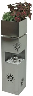 Outdoor Edelstahl Pflanzsäule mit Sonnenmustern 102 cm hoch