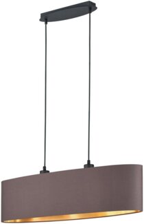 my home Pendelleuchte Josie, ohne Leuchtmittel, Hängeleuchte 2-flammig, Schirm taupe und innen goldfarbig