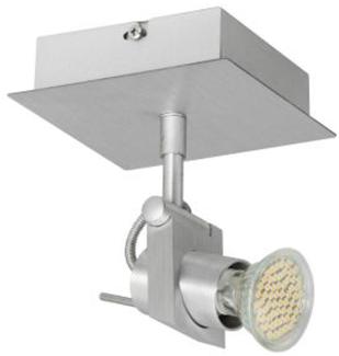 Dreh-/schwenkbarer LED Deckenspot einflammig, Aluminium gebürstet, inkl. LED LM