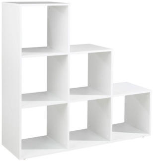 Stella Trading Luna Modernes Würfelregal Weiß, ideal für Faltboxen - Praktisches Raumteiler Regal mit 6 offenen Fächern - 112 x 114 x 35 cm