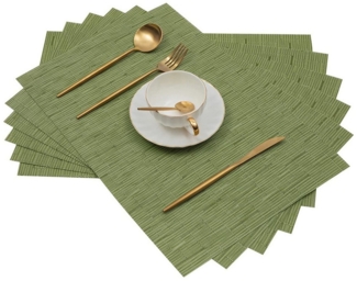 REDOM Platzset 6er Set abwaschbar Tischset Tischuntersetzer, (Platzdeckchen Tischmatte 30x45 cm, 6-St, Rutschfest Abwaschbar Hitzebeständig Schmutzabweisend aufrollbar), schnelltrocknend langlebig für Esstisch Küche Restaurant Hotel Büro