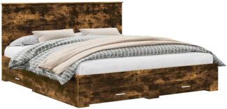 vidaXL Bettrahmen Geräucherte Eiche 180 x 200 cm Holzwerkstoff 3411275