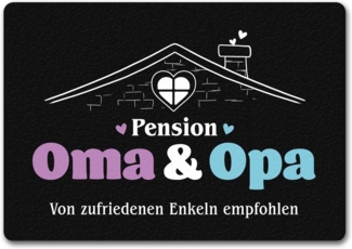 speecheese Fußmatte Pension Oma & Opa Fußmatte in 35x50 cm ohne Rand mit Spruch Von