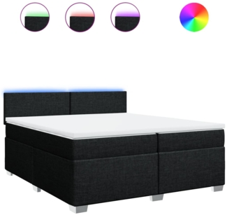 vidaXL Boxspringbett mit Matratze Schwarz 200x200 cm Stoff 3288290