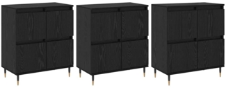 vidaXL Sideboards 3 pcs Schwarze Eiche 180 x 35 x 70 cm Holzwerkstoff 3394511