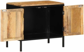 vidaXL Nachttisch Braun und Schwarz 50 x 30 x 45 cm Massivholz Mango 4019641