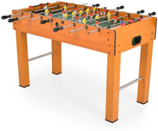 Moni Tischfußball 1019A Holz, Handschiebezähler, Kickertisch, 22 Figuren, Soccer braun