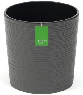 KAGM Pflanzkübel Blumenkübel Blumentopf in Rillenoptik rund 3 Farben 3 Größen (inkl. Pflanzeinsatz)