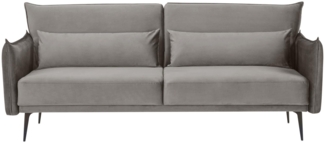 3-Sitzer Sofa mit Schlaffunktion und Metallgestell Samt Grau 207 x 86 x 88 cm