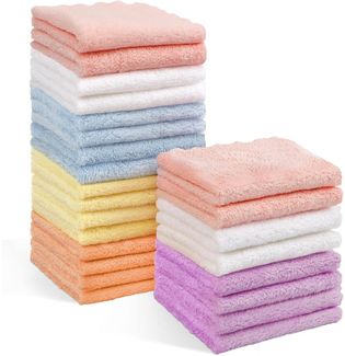 Baby-Waschlappen Mikrofaser Korallen-Fleece 24 Stück weich saugfähig Neugeborene