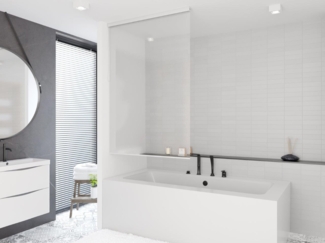 Halb-Kassetten Duschrollo 60x240 cm Modell transparent Duschvorhang