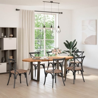 vidaXL Esstisch Hellbraun 220x100x74 cm Massivholz Eiche Oval 3305379