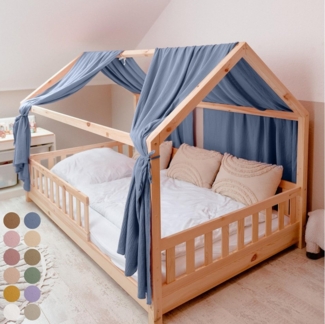 lilimaus Betthimmel Hausbetthimmel Baumwoll Musselin Betthimmel Kinder Hausbett 2er Set, Stilvolle Musselin-Deko für Kinderzimmer, ideal als Geschenkidee