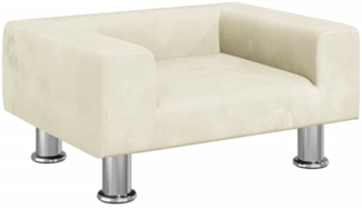 vidaXL Kindersofa Creme 50x40x26,5 cm Samt 3196342
