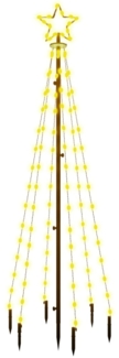 vidaXL LED-Weihnachtsbaum mit Erdnägeln Warmweiß 108 LEDs 180 cm 343550