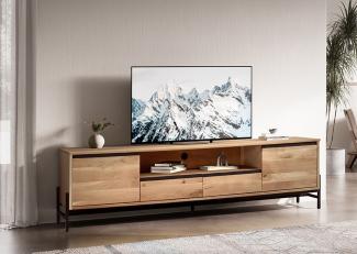 TV Element 204x51 cm 'Veneza' Wildeiche & Metall schwarz