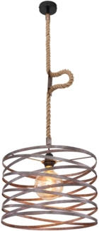 Hängeleuchte Pendel, Hanfseil, rostfarben, höhenverstellbar