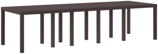 vidaXL Gartentisch Braun 300 x 100 x 73 cm Poly-Rattan 3378521