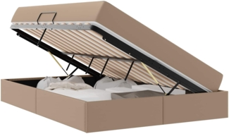 vidaXL Aufbewahrungsbett mit Matratze 2 pcs Cappuccino Leder 3399615