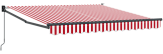 vidaXL Manuelle Einziehbare Markise Rot und Weiß Gestreift 300x250 cm 3329989