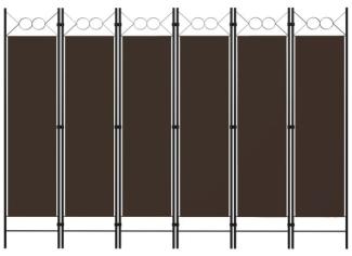 vidaXL 6-tlg. Raumteiler Braun 240 x 180 cm 320712