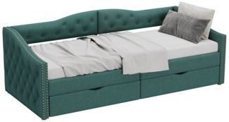 HAUSS SPOLE Daybett 90*200cm Sofabett, Tagesbett mit Schubladen, großer Stauraum, Grün (Daybett)