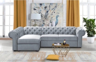 Beautysofa Polsterecke Chester L, L-Form Ecksofa aus Velour, Ottomane rechts oder links montierbar