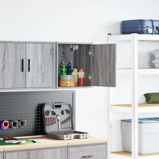vidaXL Garagen-Wandschrank Grau Sonoma Holzwerkstoff 860635