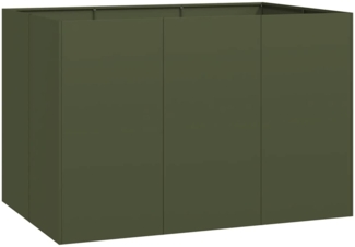vidaXL Pflanzgefäß Olivgrün 120x80x80 cm Stahl 860790