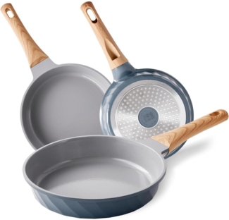 Antihaft Pfannenset Keramik beschichtet Bratpfannen Set 20cm 24cm 28cm Induktion