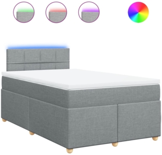 vidaXL Boxspringbett mit Matratze Hellgrau 120x190 cm Stoff 3288919