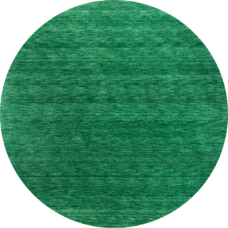 Morgenland Gabbeh Teppich - Softy - Uni - rund - 150 x 150 - Dunkelgrün