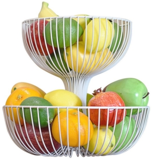 OSTWOLKE Etagere Obst-Etagere Obstkorb Obstkorbständer Obstschale schwarz/weiß