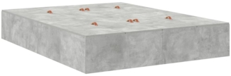vidaXL Aufbewahrungsbettgestell Beton Grau 140 x 200 cm Holzwerkstoff 3335376