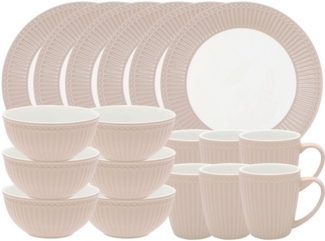 Greengate Tafelservice Alice Frühstücksset creamy fudge 18tlg, Steinzeug