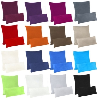 leevitex® Kissenbezüge Kissenbezug, 2er Set, feine Jersey-Qualität, 100% Baumwolle, robuster Reißverschluss