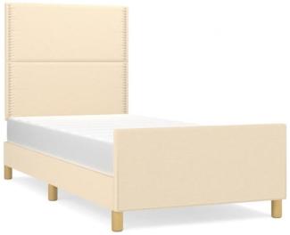 vidaXL Polsterbett mit Kopfteil Stoff Creme 100 x 200 cm