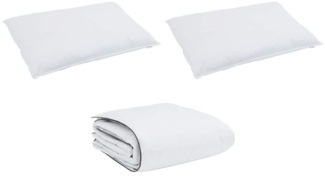 vidaXL Winterbettdecke mit Kissen 3 pcs Weiß Daunenfeder 3376876