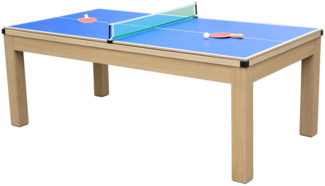 Vente-unique - Multifunktionstisch Billard & Tischtennis - 213 x 112 x 81,5 cm - Blau - BALTHAZAR