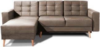 Asgard L, Ecksofa, Eckcouch, Hellbraun
