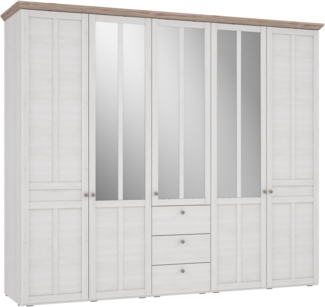 Kleiderschrank >Indianapolis< in Schneeeiche - 254,4x216,6x62,1cm (BxHxT)
