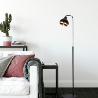Stehlampe, 'Yildo', 150 x 40 x 28, Schwarz, Kupfer