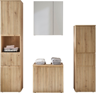 AUSTIN Badezimmermöbel Set in Artisan Eiche Optik, Wildeiche Optik FSC-zertifiziert - Modernes Badmöbel Set 4-teilig - 200 x 181 x 36 cm (B/H/T)